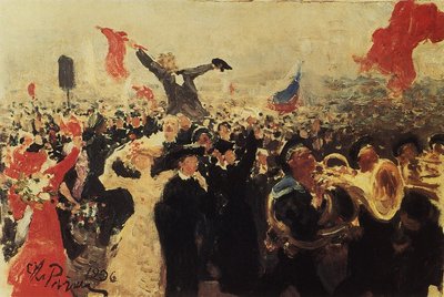 Demonstratie op 17 oktober 1905 schets door Ilya Efimovich Repin